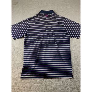 FootJoy FJ Golf Polo‎ Shirt Mens Size L Navy Blue Striped Short Sleeve